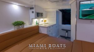 Bedroom of the 40' Van Dutch Luxury Yacht.