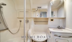 The bathroom of the 45' Sea Ray yacht.