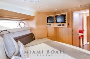 Master bedroom of the 46' Beneteau yacht.