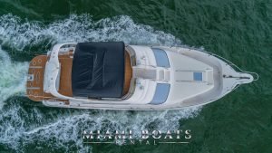 50' Sea Ray flybridge yacht. View from the top.