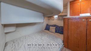 Bedroom of the 50' Sea Ray yacht.