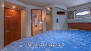 Master bedroom of the 50' Sea Ray yacht.