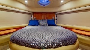 Bedroom of the 55' Azimut yacht.