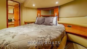 Master bedroom of the 55' Azimut yacht.
