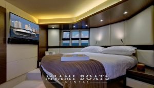 Bedroom of the 55' Azimut Sport Luxury yacht.