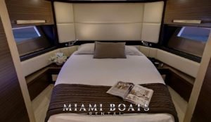 Bedroom of the 55' Azimut Sport luxury yacht.