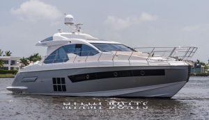 55' Azimut Sport Luxury yacht in the ocean. Private Yacht Charters Provided by Miami Boats Rental.