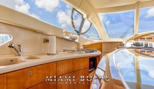 Kitchen area of the Azimut Yacht Wine Down.
