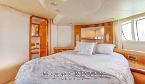 Cabin of the 55' Azimut wine down yacht.