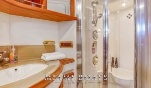 Shower and sink of the 55' Azimut wine down yacht.