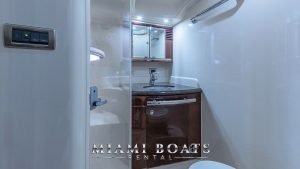 Bathroom of the 55' Sea Ray yacht.