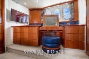 Vanity table in the cabin of the 65' Azimut luxury yacht.