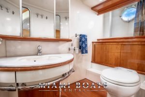 Bathroom of the 65' Azimut luxury yacht.