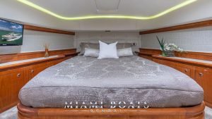 Cabin of the 70' Ferretti luxury yacht.