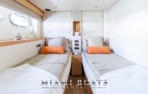Twin cabin of the 70' Sunseeker luxury yacht.