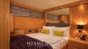 Cabin of the 72' Mangusta Luxury Yacht.