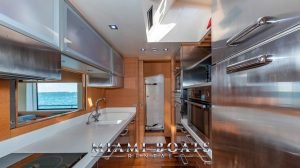 Galley of the 75' Aicon luxury yacht.