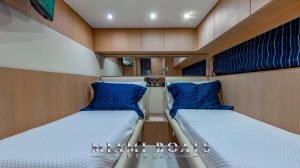 Twin cabin of the 75' Aicon Luxury Yacht.