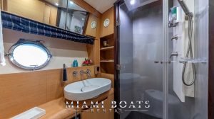 Bathroom of the 75' Aicon Luxury Yacht.