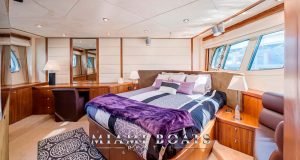 Master cabin of the 75' Sunseeker luxury yacht.