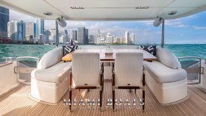 Aft deck of the 88' Princess luxury yacht.