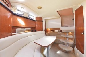 The living room of Sea Ray Sundancer for rental in Miami