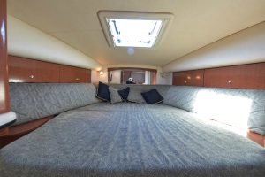 Bedroom of the 36 Sea Ray yacht.