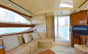 45 Meridian Yacht Flybridge Iris - living room/stateroom area of the boat