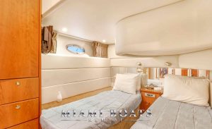 The second cabin of Silverton boat with two twin beds