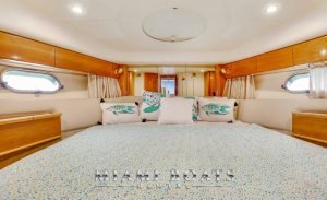 The bedroom of 60' Viking Princess Yacht