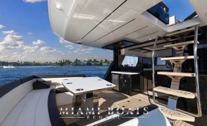 Galeon Yacht SKY 65-ft - The aft deck area of the boat for rental in Miami