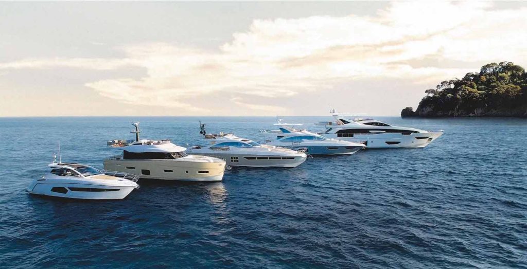 Azimut Yachts Fleet. Luxury Yachts on the water. Yachts build by Italian manufacturer Azimut