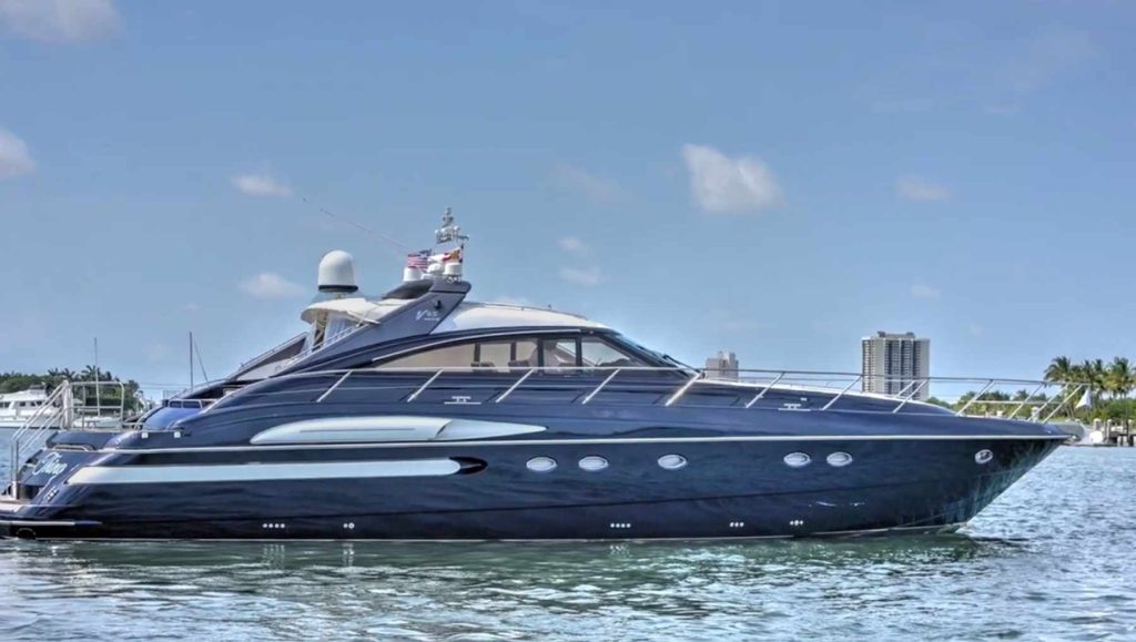 Luxury Yacht for Rental in Miami, FL. 65' Viking Princess Yacht on the water.