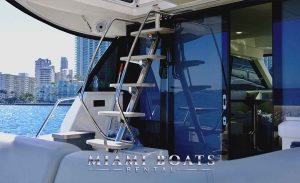 The best view of Miami from the yacht during yacht charter on 45' Regal Yacht