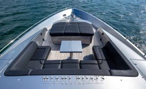 Spacious Sitting Area on the Bow of 92' Pershing Yacht