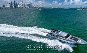 Pershing Yacht Displaying Speed and Elegance in the Ocean of Miami, FL