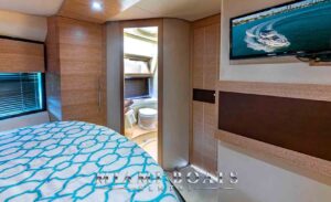 The cabin of the 55' Azimut yacht.