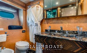 Master bathroom of the super yacht Leopard Encore Miami