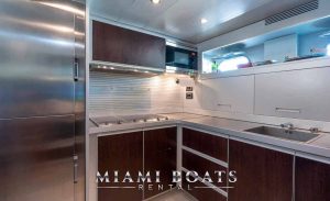 115' Leopard Encore Yacht Miami - kitchen of the luxury yacht
