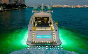 Leopard Yacht 115 feet night picture with LED lights