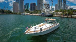 Boat for charter in Miami - 44' Sea Ray Sundancer Yacht Harmony. The cruiser boat in Marine Biscayne on the water.