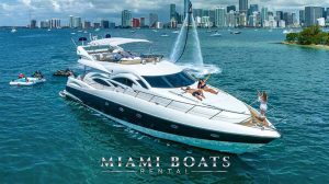 Group of people enjoying a day on a Sunseeker Yacht in Miami