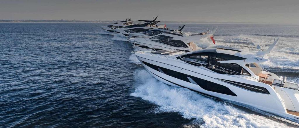 Sunseeker Yachts fleet in Monaco yacht show